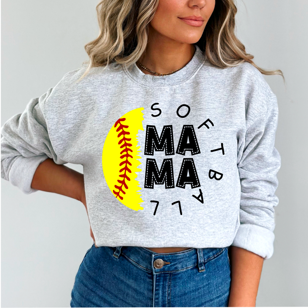 Softball Mama Circle DTF Print