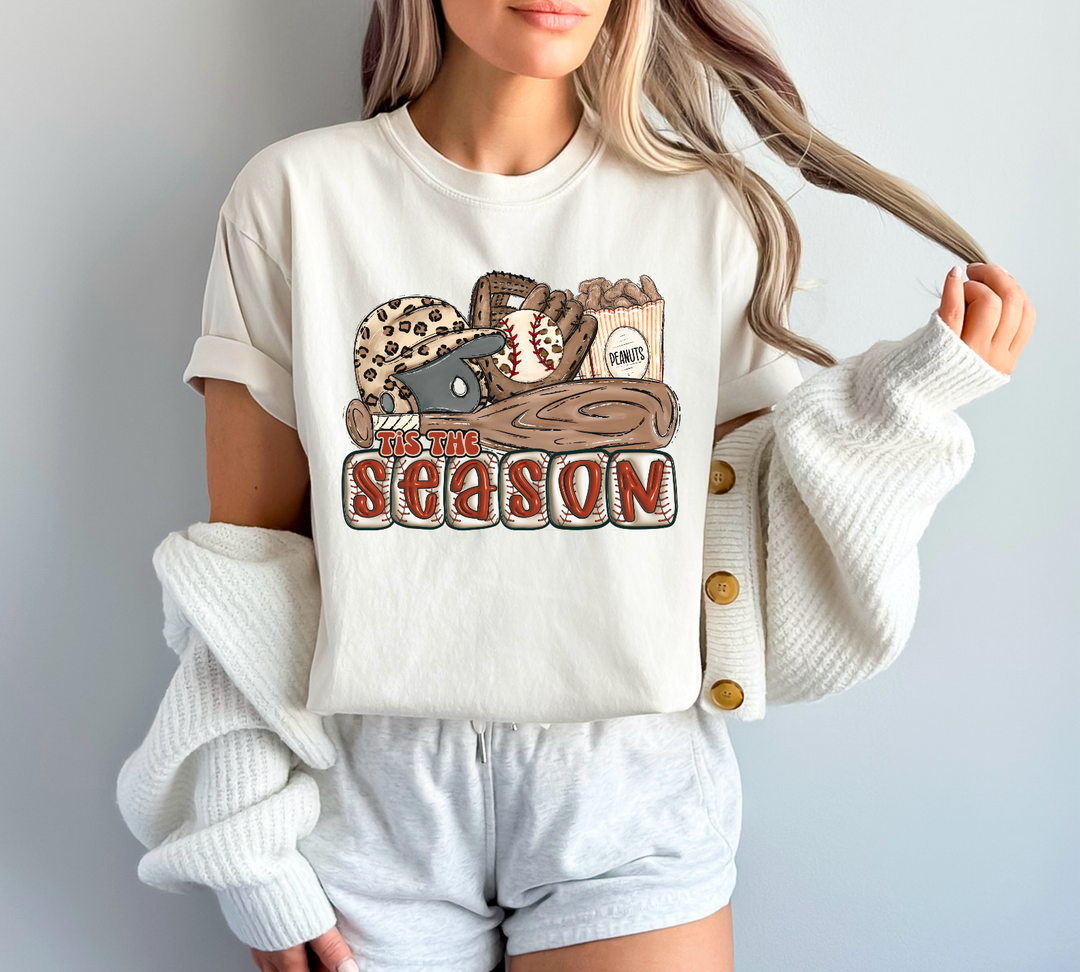 Tis The Season Baseball Leopard DTF Print