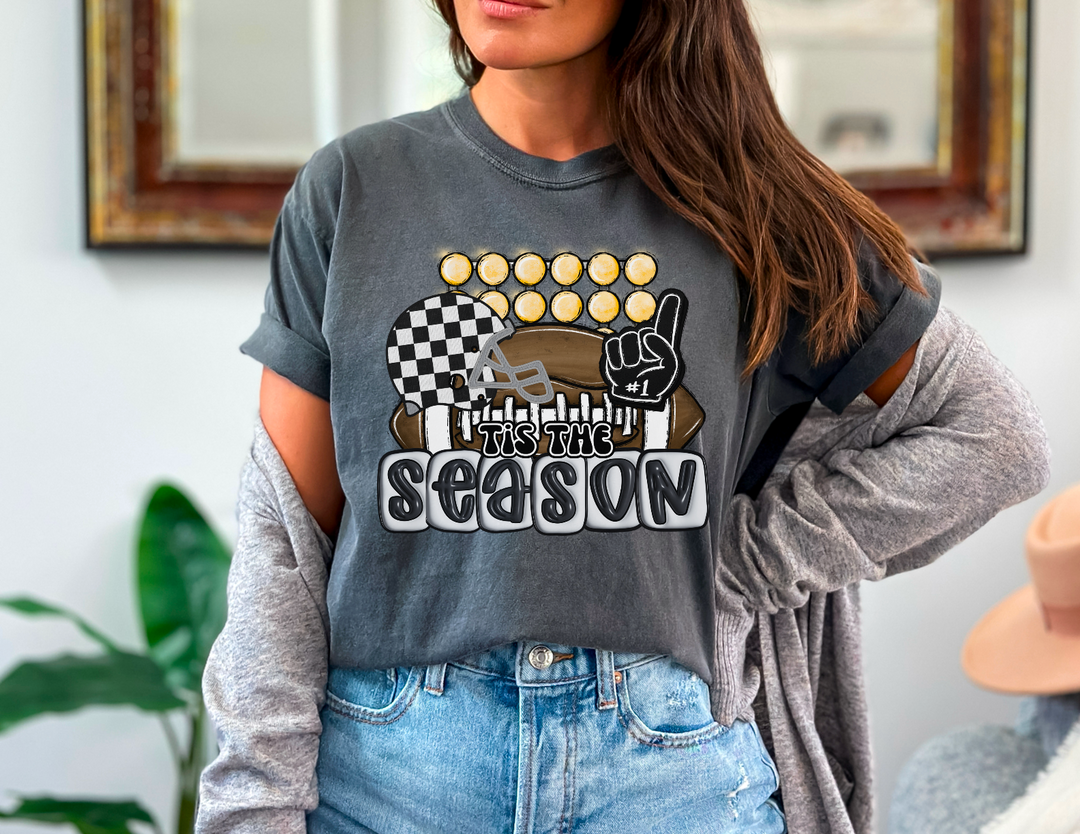 Tis The Season Football Checkered DTF Print