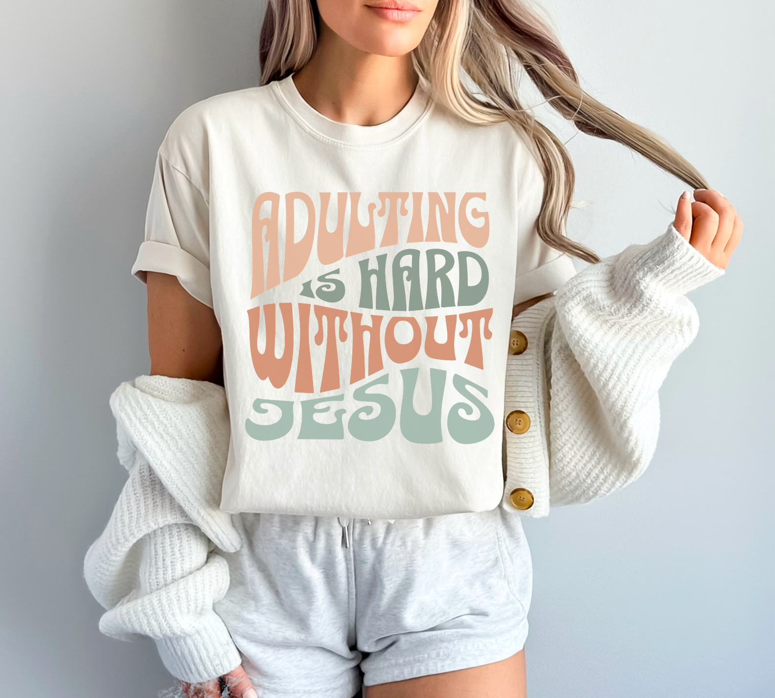 Adulting Is Hard Without Jesus DTF Print