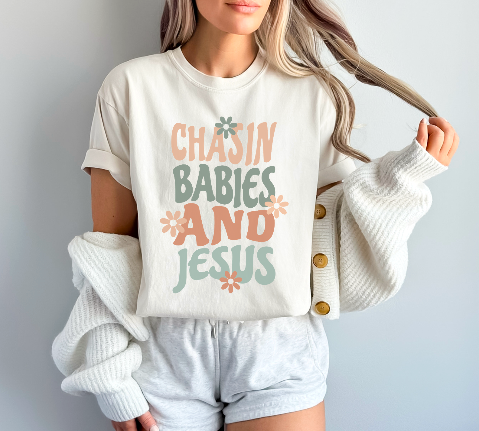 Chasing Babies and Jesus DTF Print