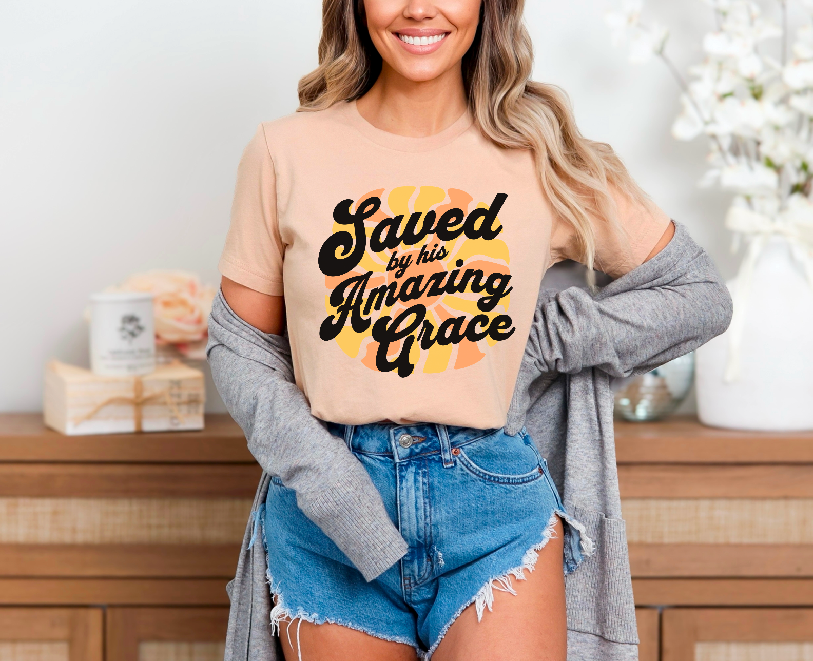 Saved By His Amazing Grace DTF Print