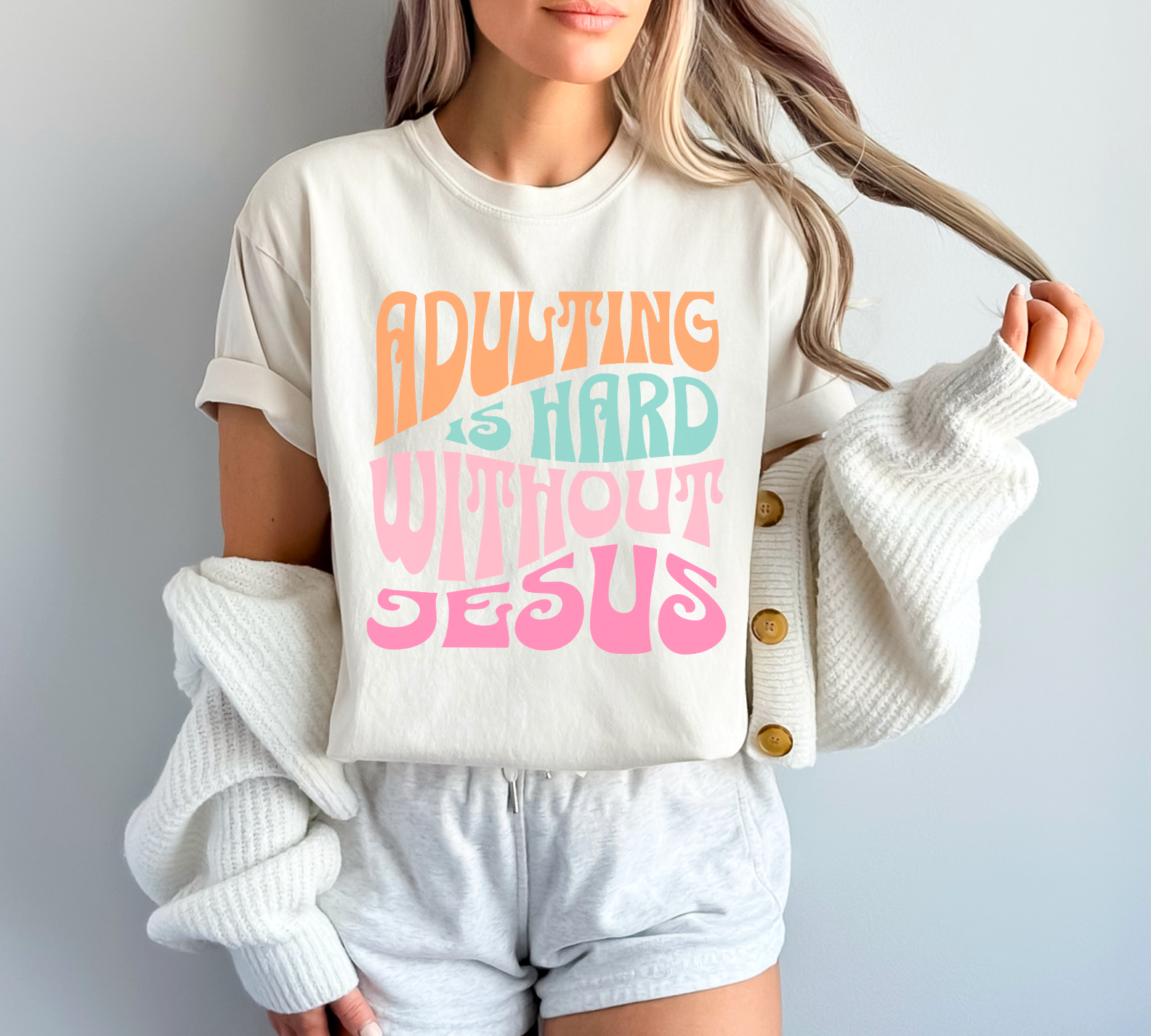 Adulting Is Hard Without Jesus DTF Print