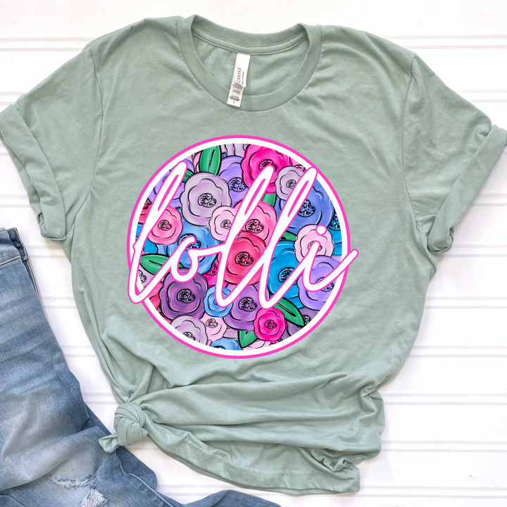 Floral Circle Titles DTF Print