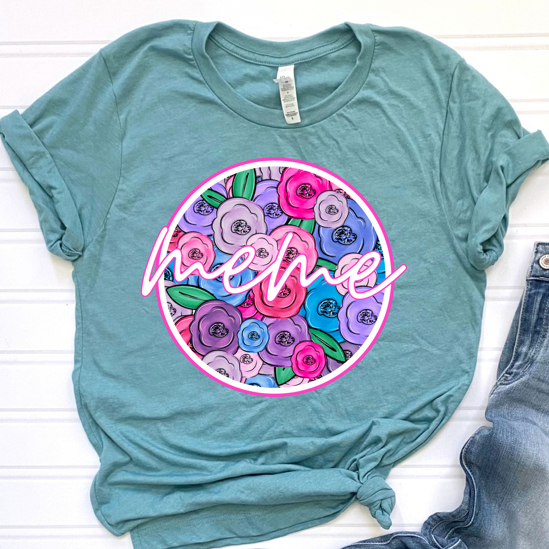 Floral Circle Titles DTF Print