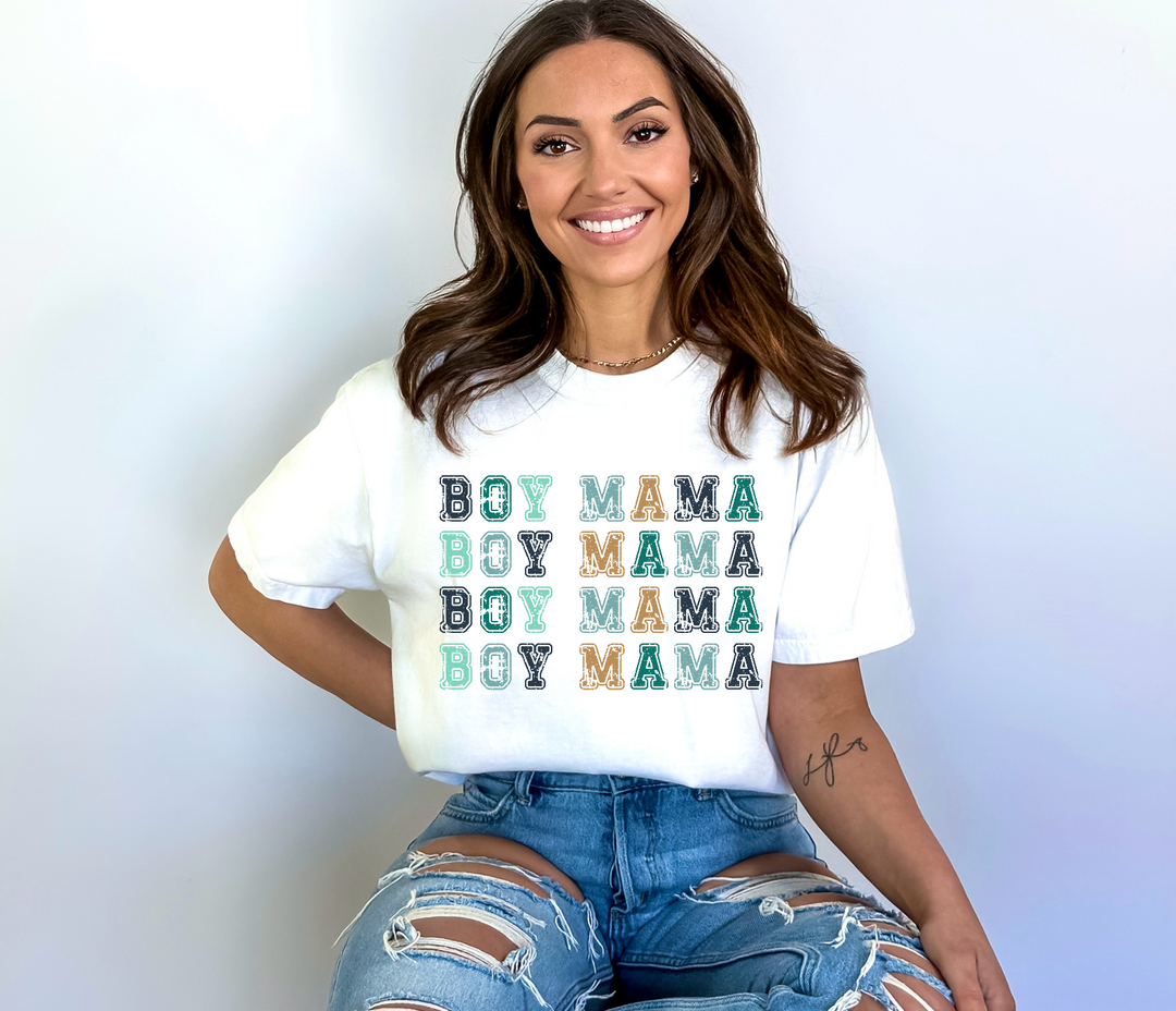 Boy Mama Stacked DTF Print