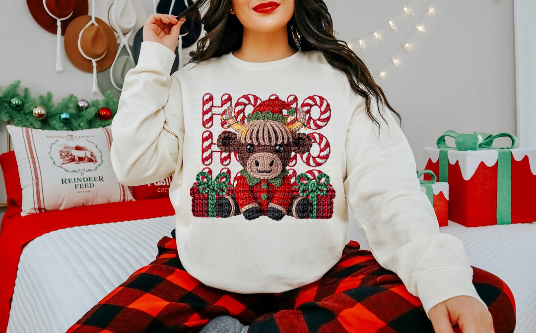 Hoho Highland Cow DTF Print