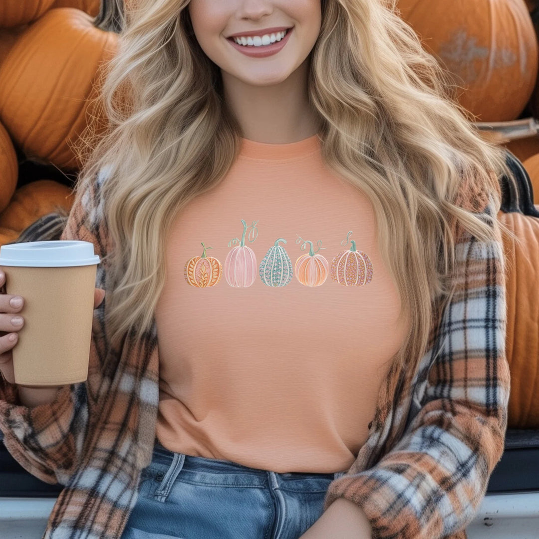 Pastel Pumpkins DTF Print