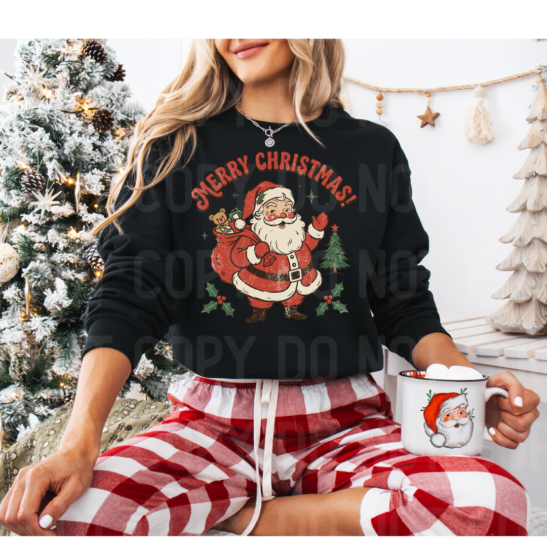 Merry Christmas Vintage Santa DTF Print