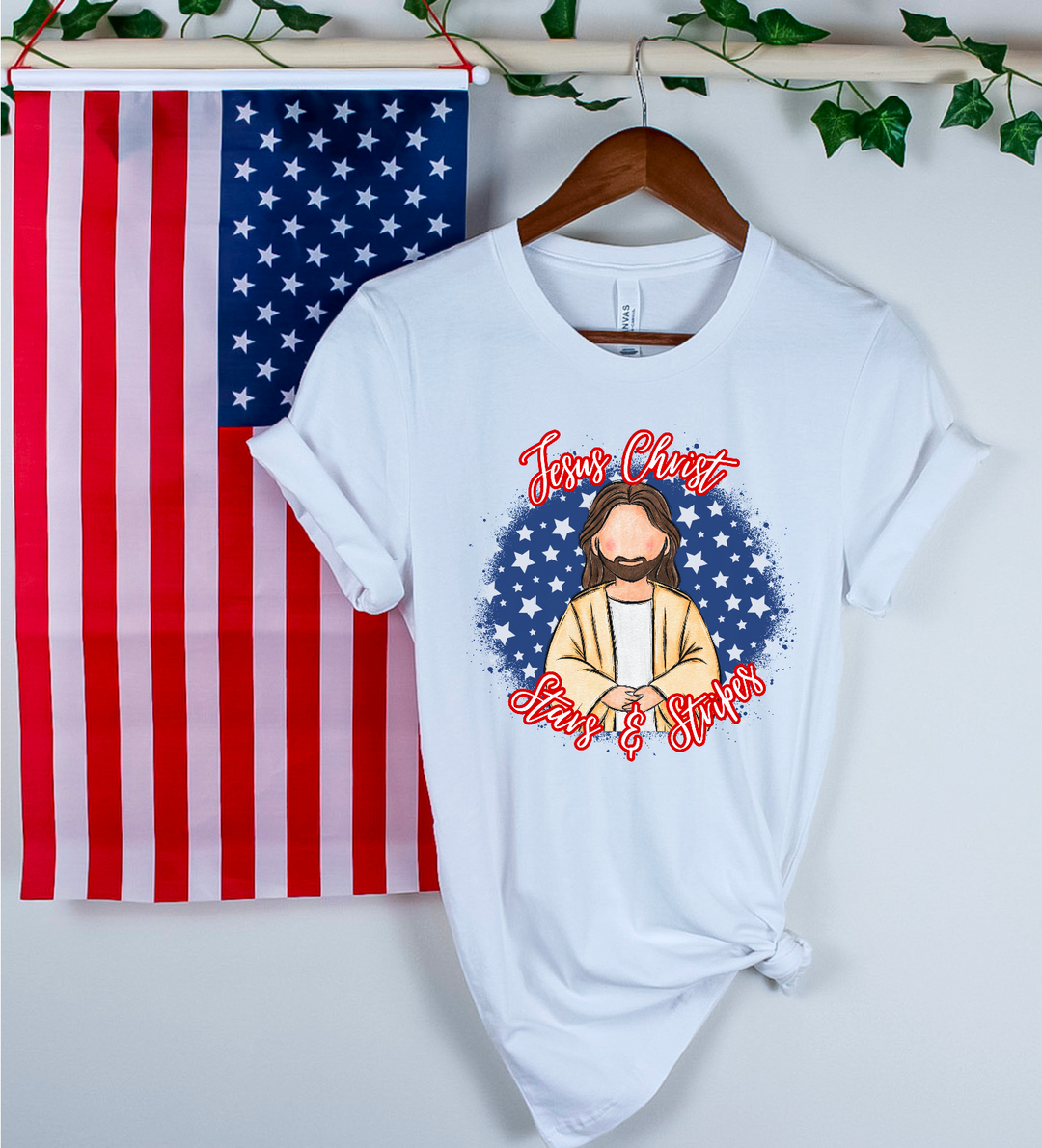 Jesus Christ Stars and Stripes Stars DTF Print