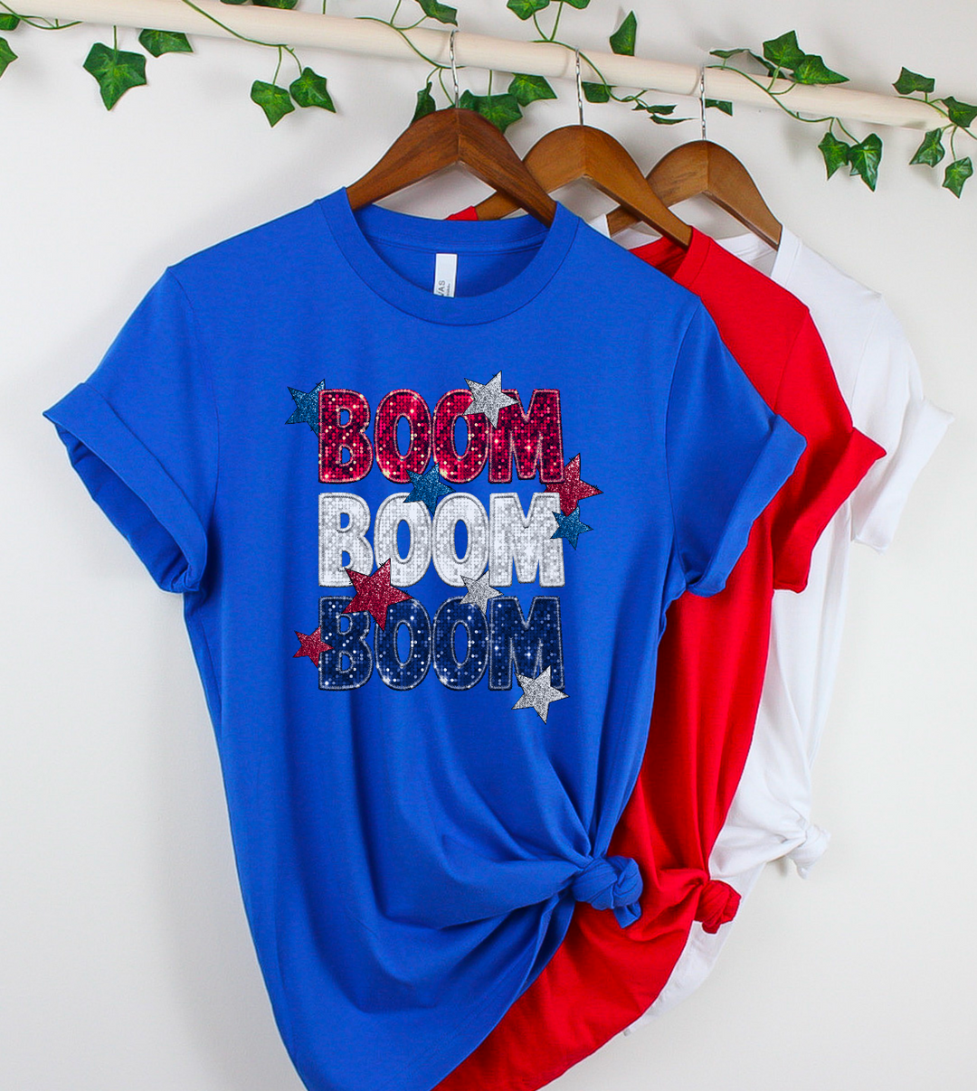 Boom Boom Boom Faux Glitter DTF Print