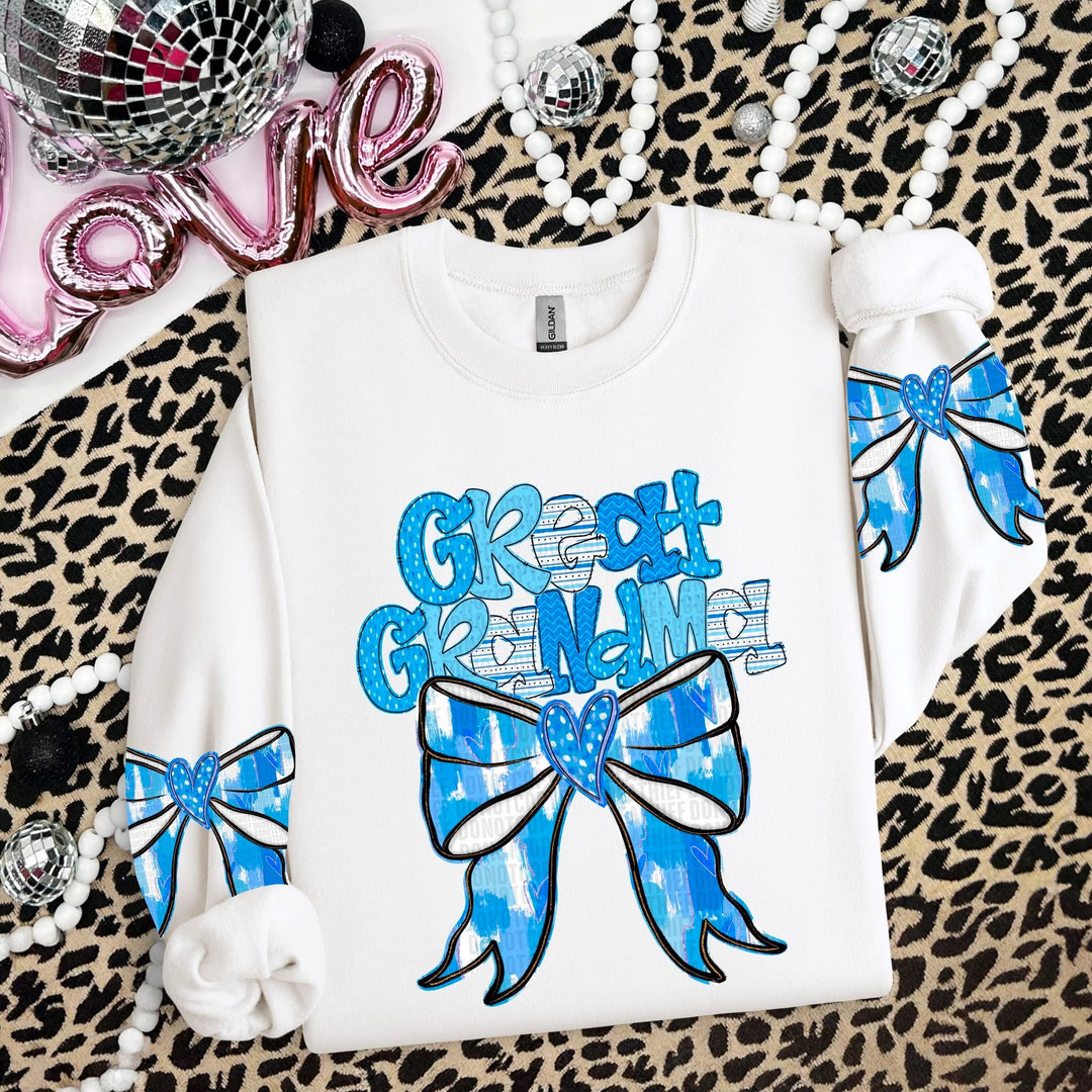 Blue Bow Names SLEEVE DTF Print