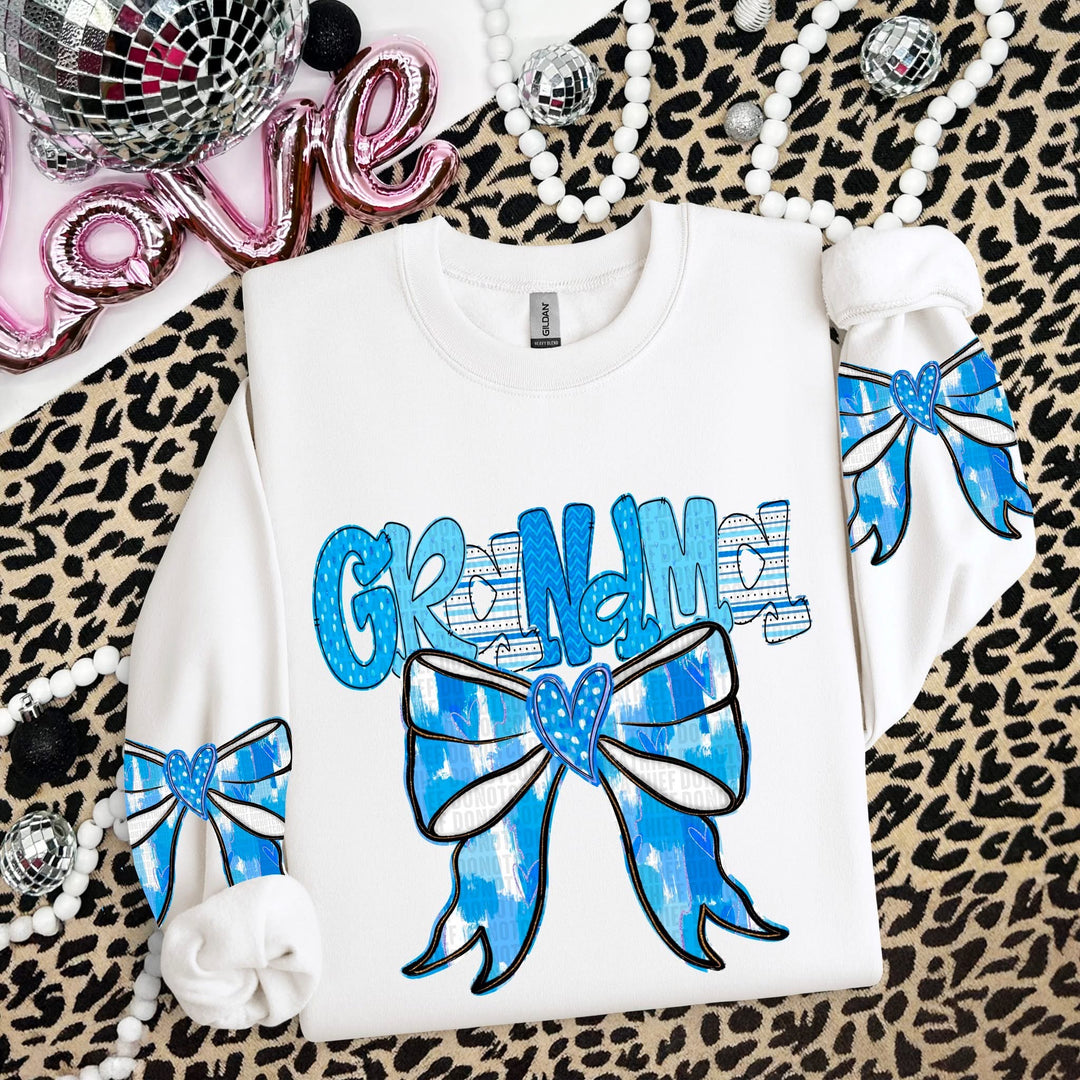 Blue Bow Names SLEEVE DTF Print