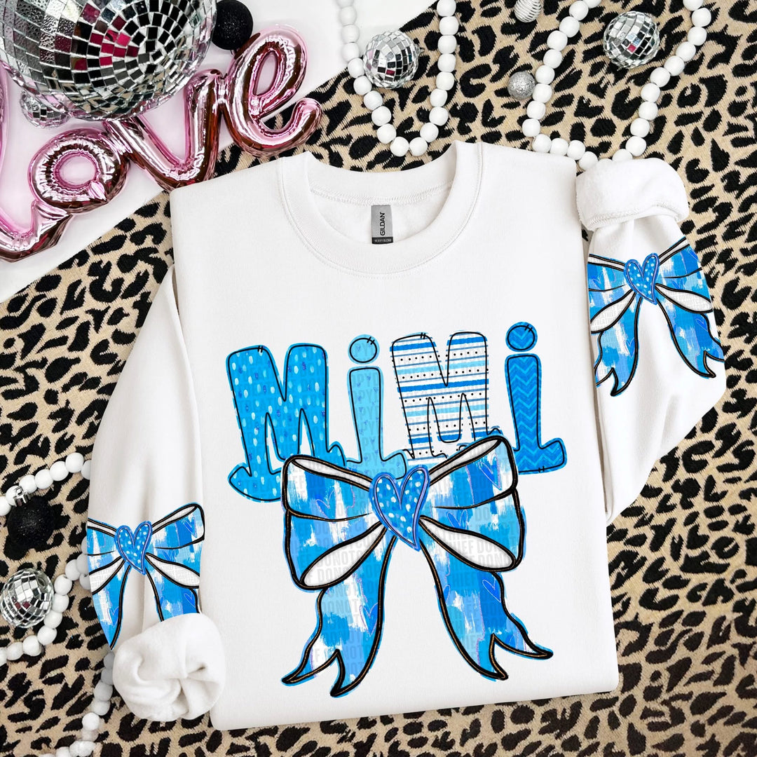 Blue Bow Names SLEEVE DTF Print