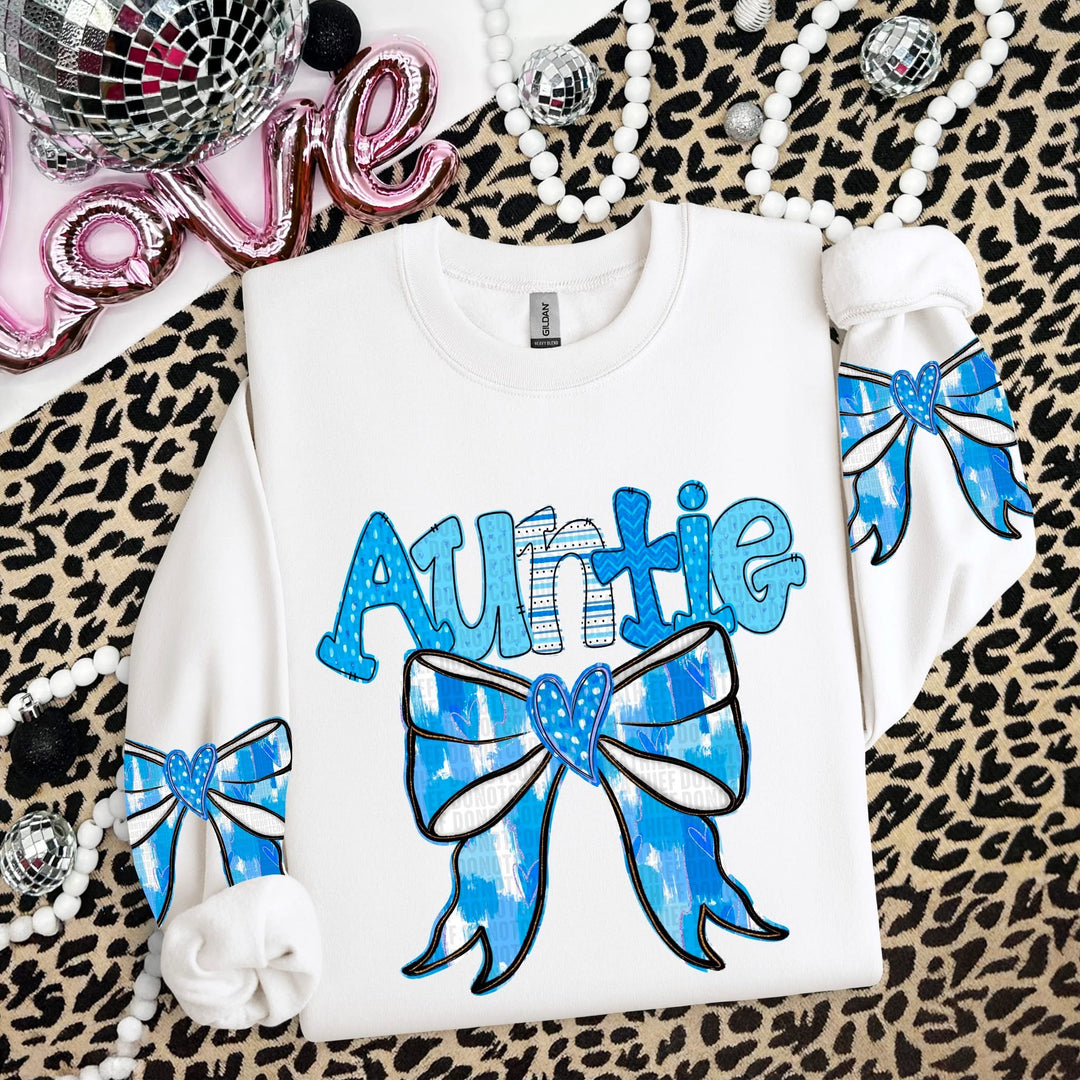 Blue Bow Names SLEEVE DTF Print