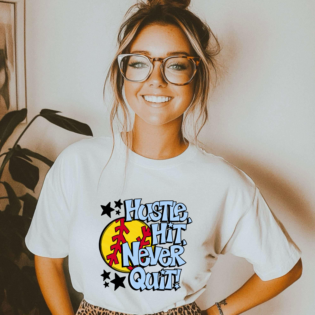 Hustle Hit Softball DTF Print