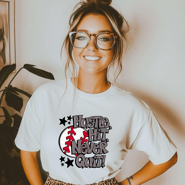 Hustle Hit Baseball DTF Print