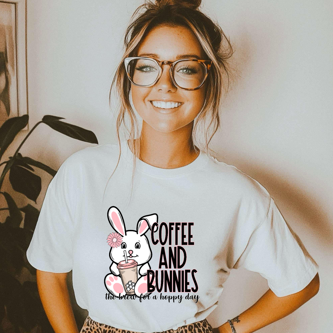 Coffee And Bunnies DTF Print