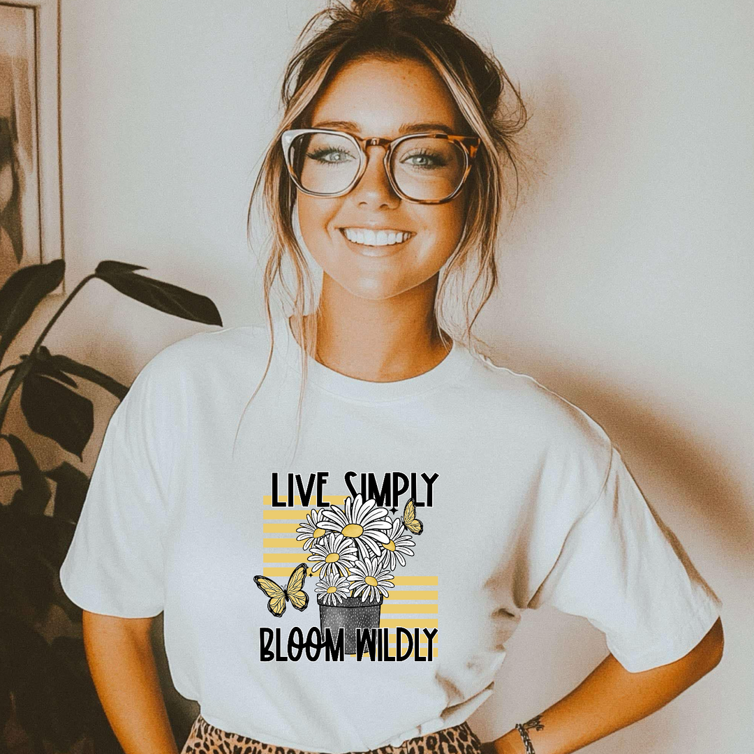 Live Simply Bloom Wildly DTF Print