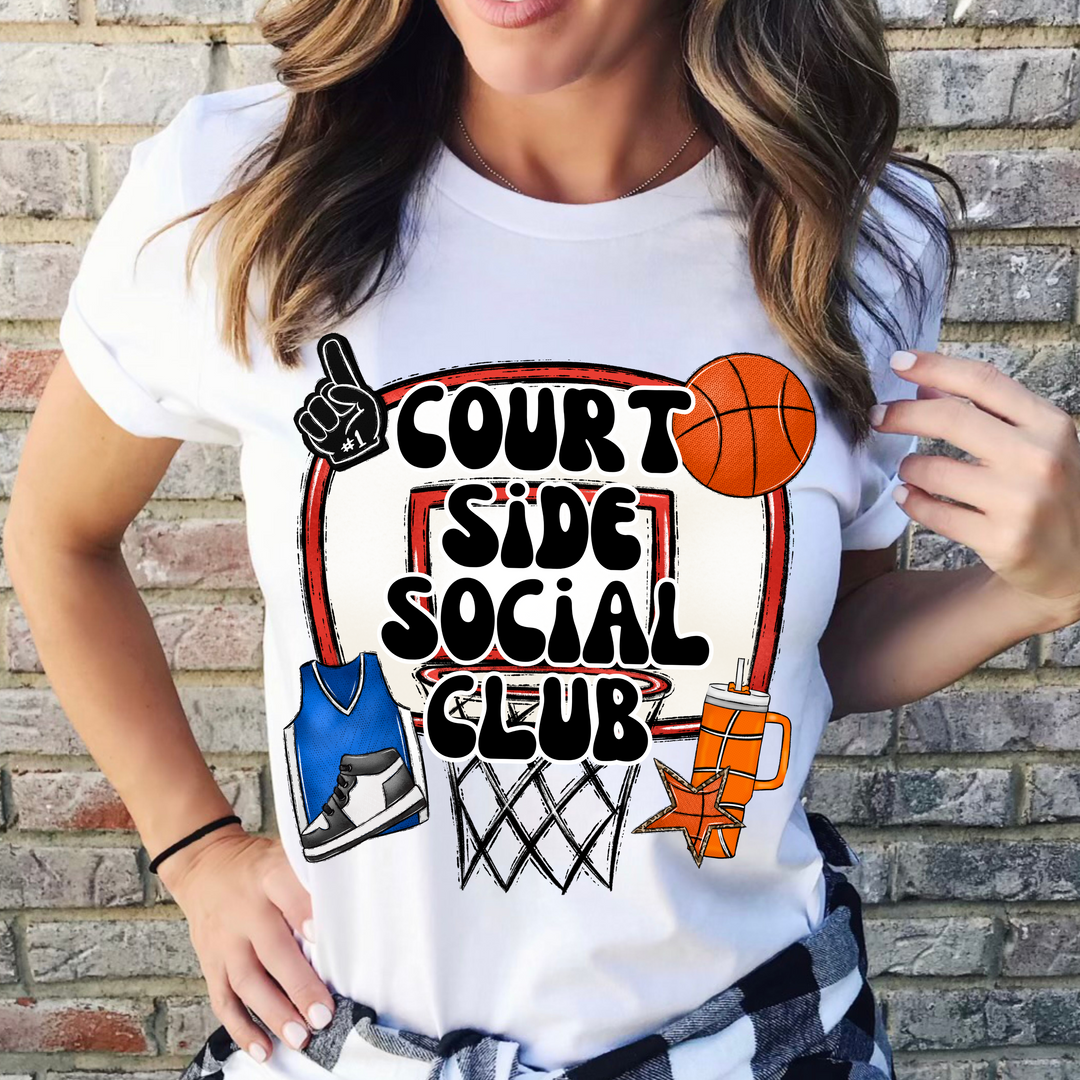 Court Side Social Club Basketball DTF Print