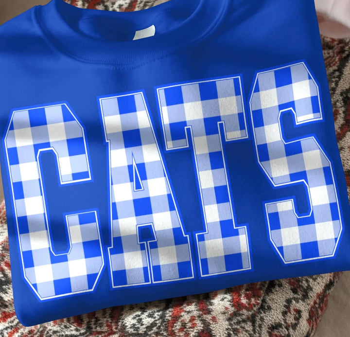 Cats Gingham DTF Print