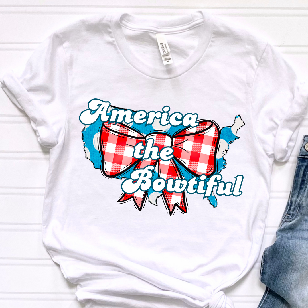 America The Bowtiful White DTF Print