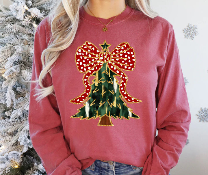 Sparkly Coquette Bow Tree DTF Print