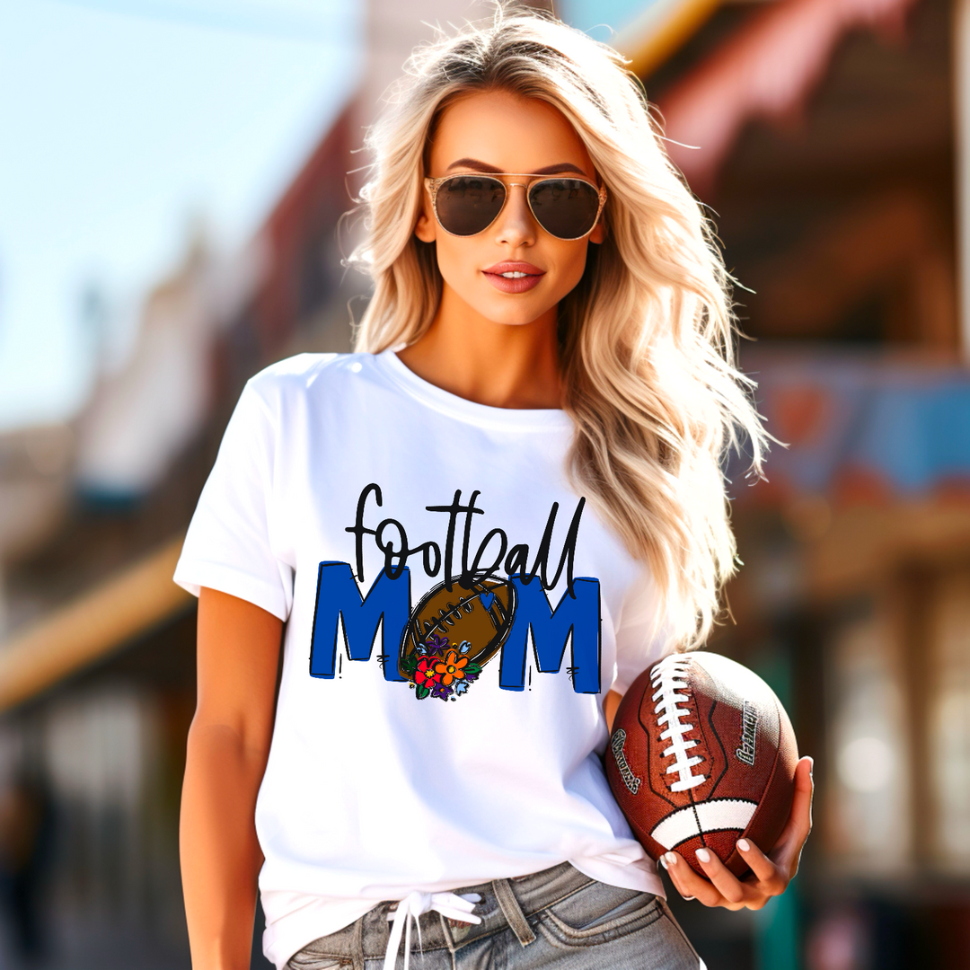 Team Go Football Mom Flowers DTF Print