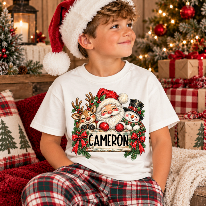 Santa And Friends Name Plate Custom DTF Print