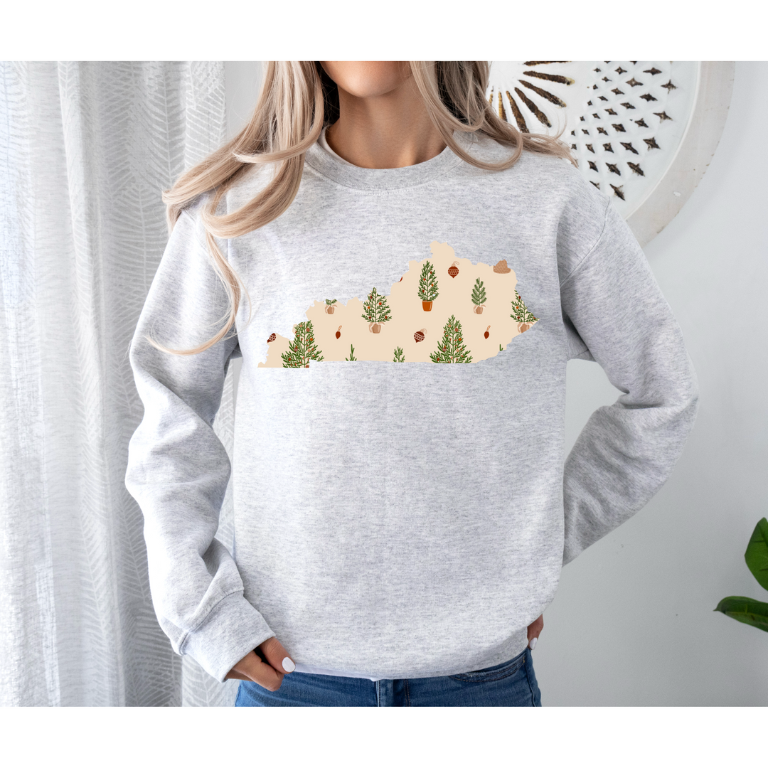 Neutral Christmas Kentucky State DTF Print