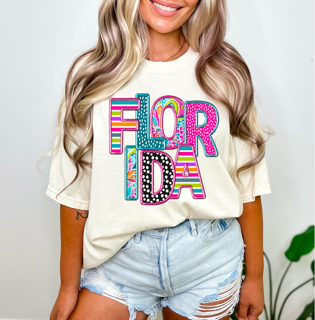 Bright States Faux Embroidery DTF Print