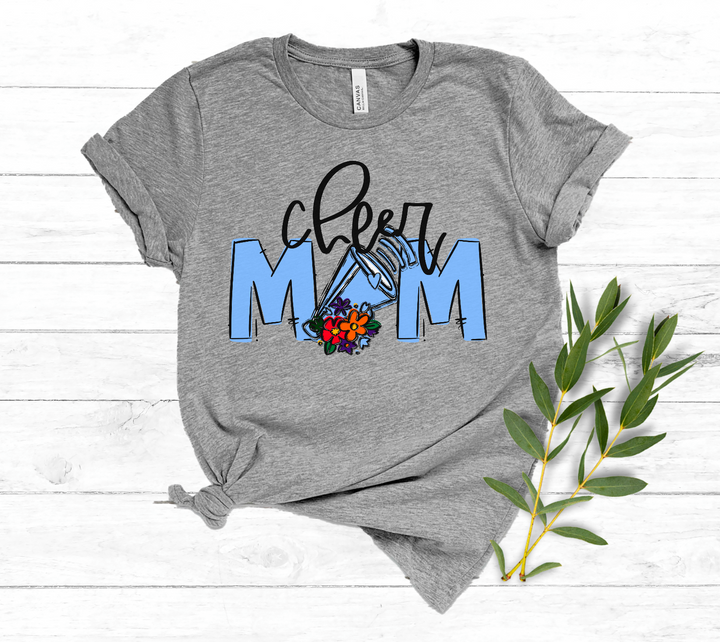 Team Go Cheer Mom Flowers DTF Print