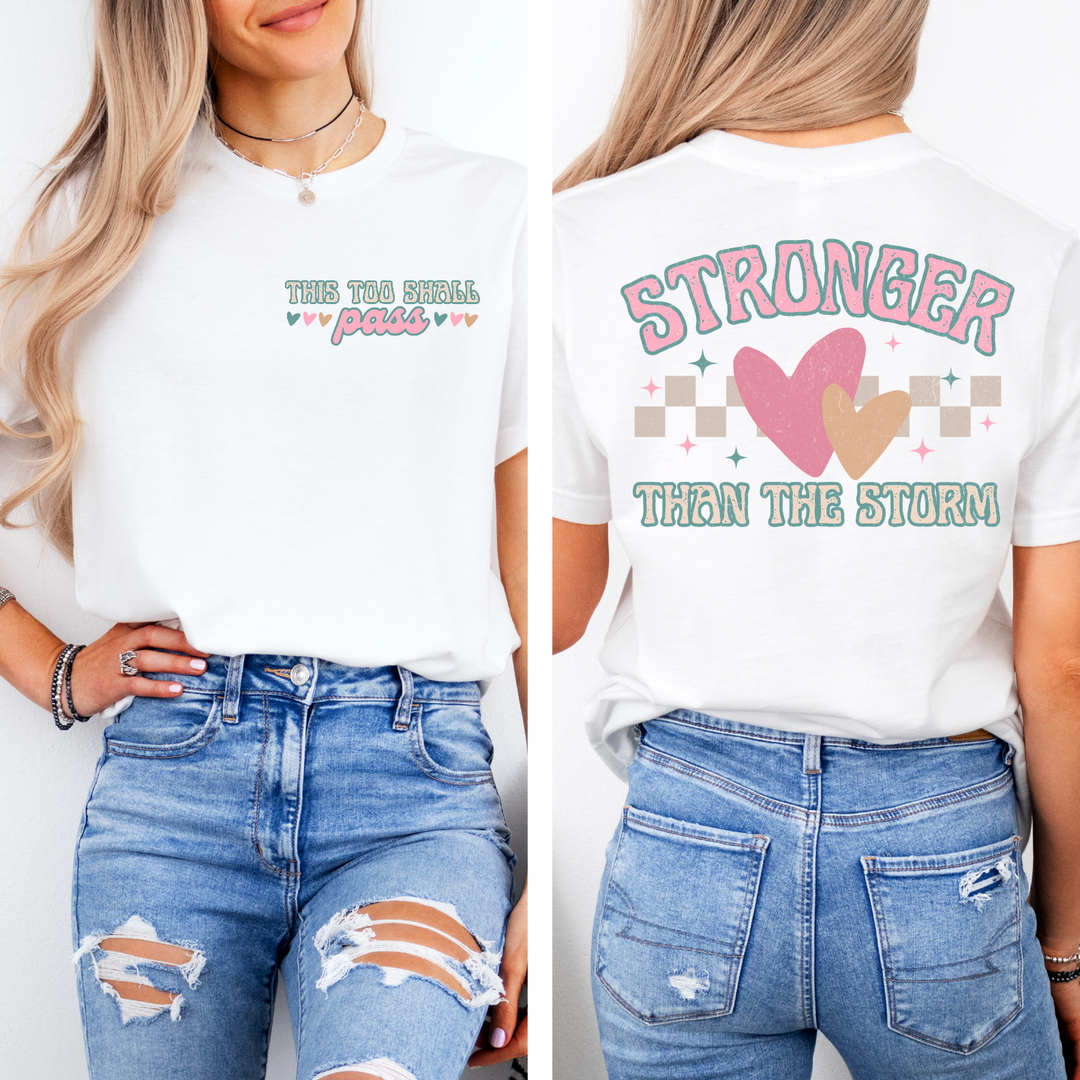 Stronger Than The Storm Checks BACK DTF Print