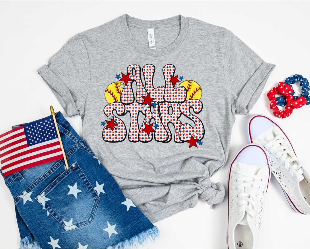 All Stars Softball Small Stars DTF Print