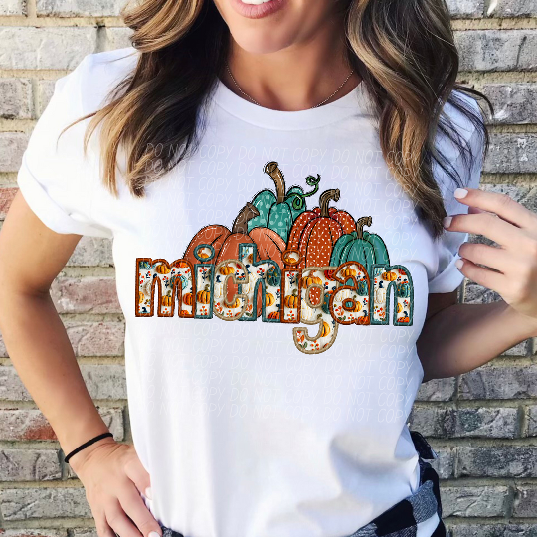 Fall Pumpkin States DTF Print