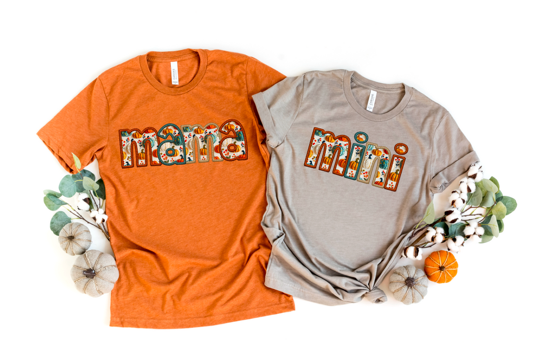 Fall Faux Embroidery Mama Mini DTF Print