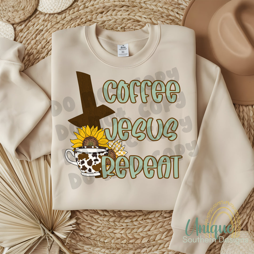 Coffee Jesus Repeat DTF Print