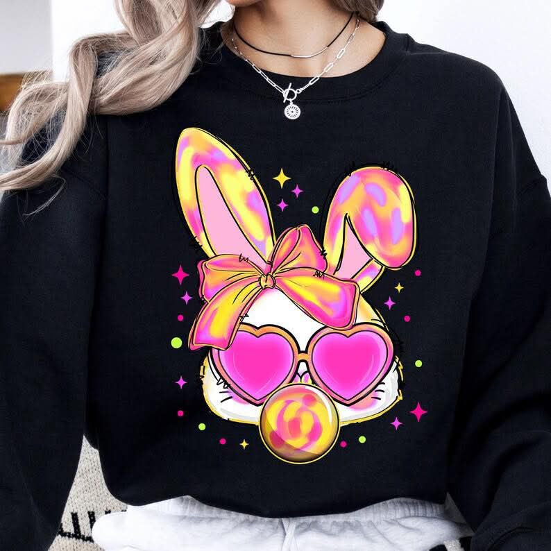 Bubble Gum Bunny BLACK Sweatshirt