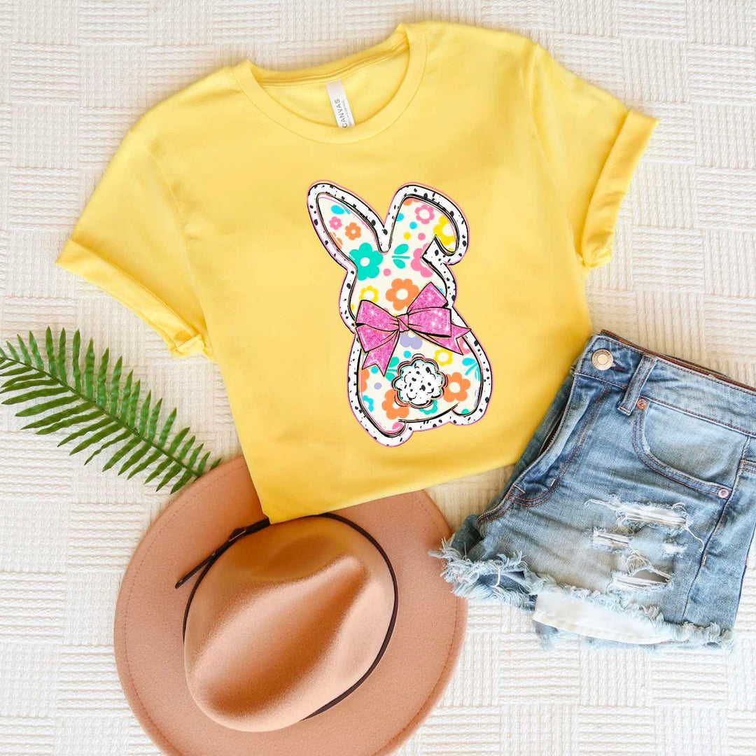 Groovy Floral Bunny DTF Print