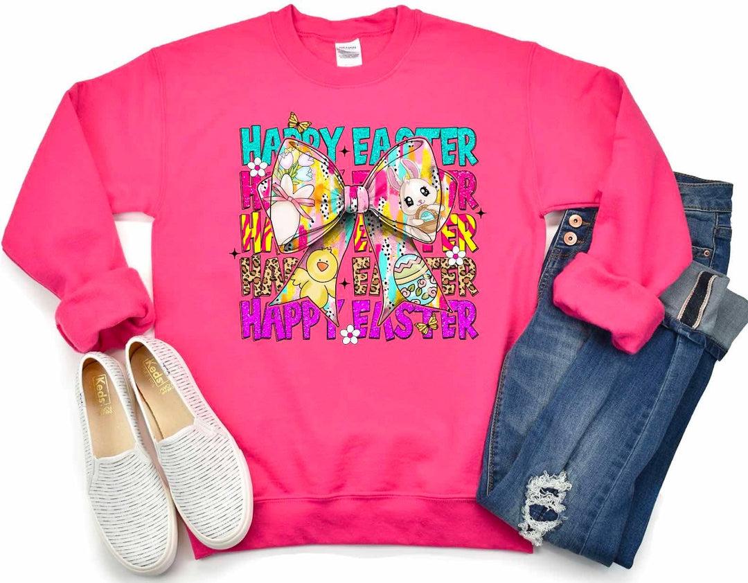 Happy Easter With Bow DTF Print