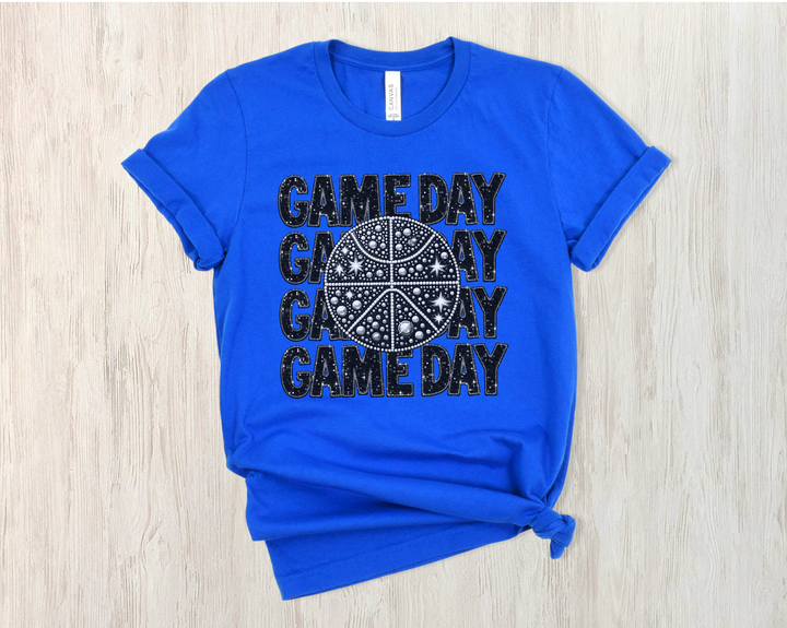 Stacked Faux Glitter Game Day DTF Print