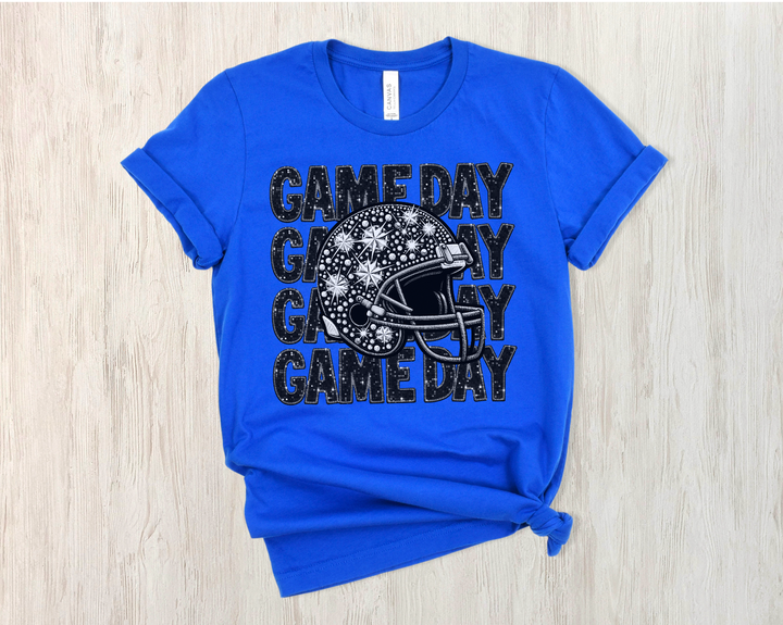 Stacked Faux Glitter Game Day DTF Print