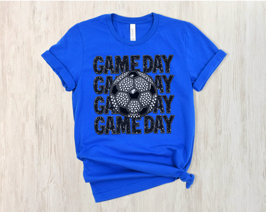 Stacked Faux Glitter Game Day DTF Print