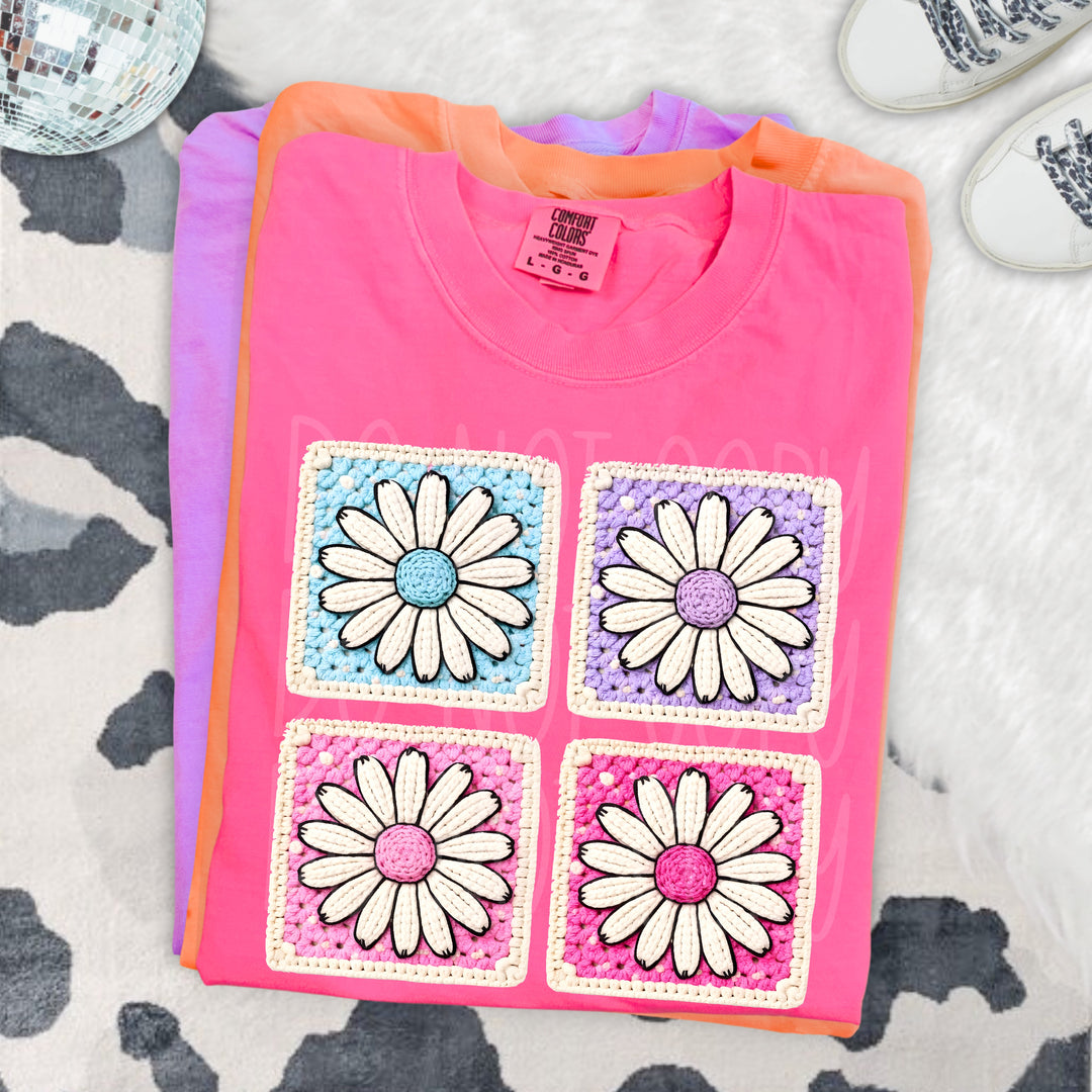 Flower Granny Squares DTF Print