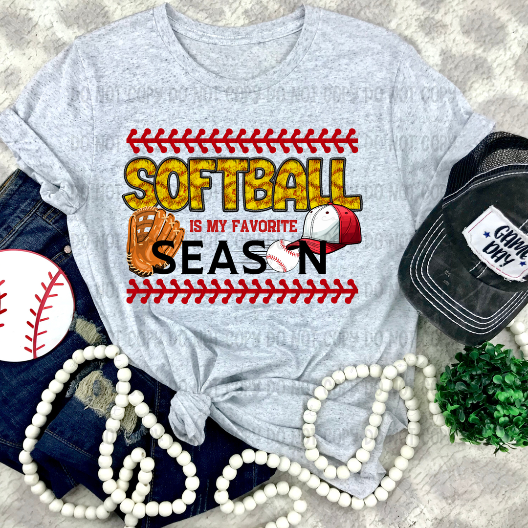 Softball is my Favorite Season DTF Print