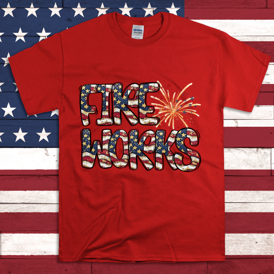 Fire Works DTF Print