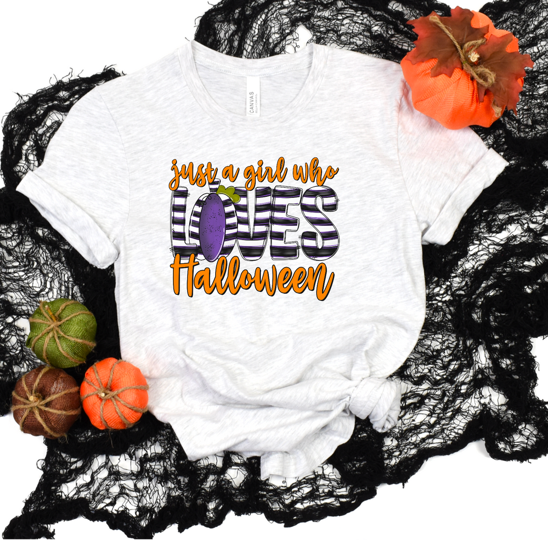 Just A Girl Who Loves Halloween DTF Print