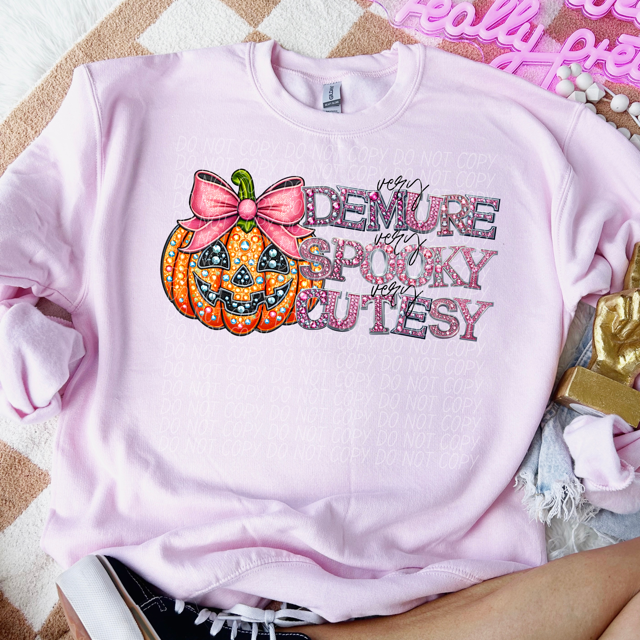 Very Demure Very Spooky Very Cutesy Pumpkin DTF Print