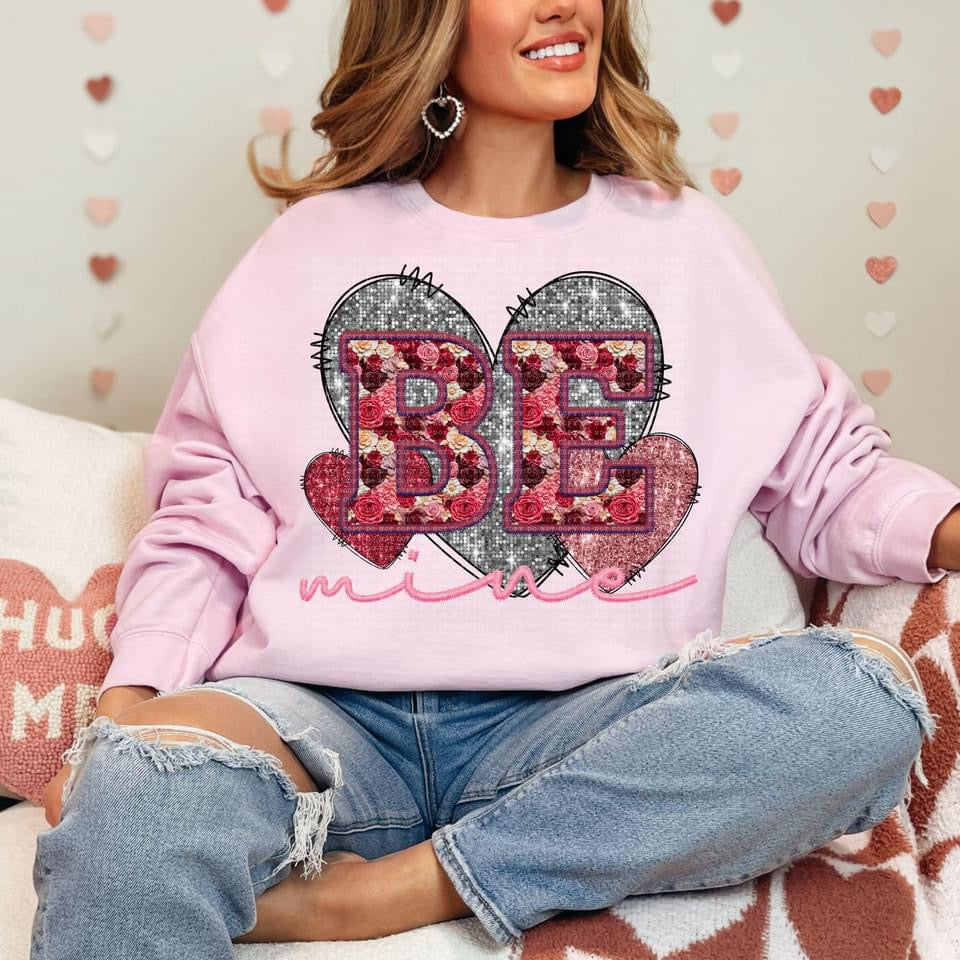 Be Mine Rose Faux Sequin DTF Print