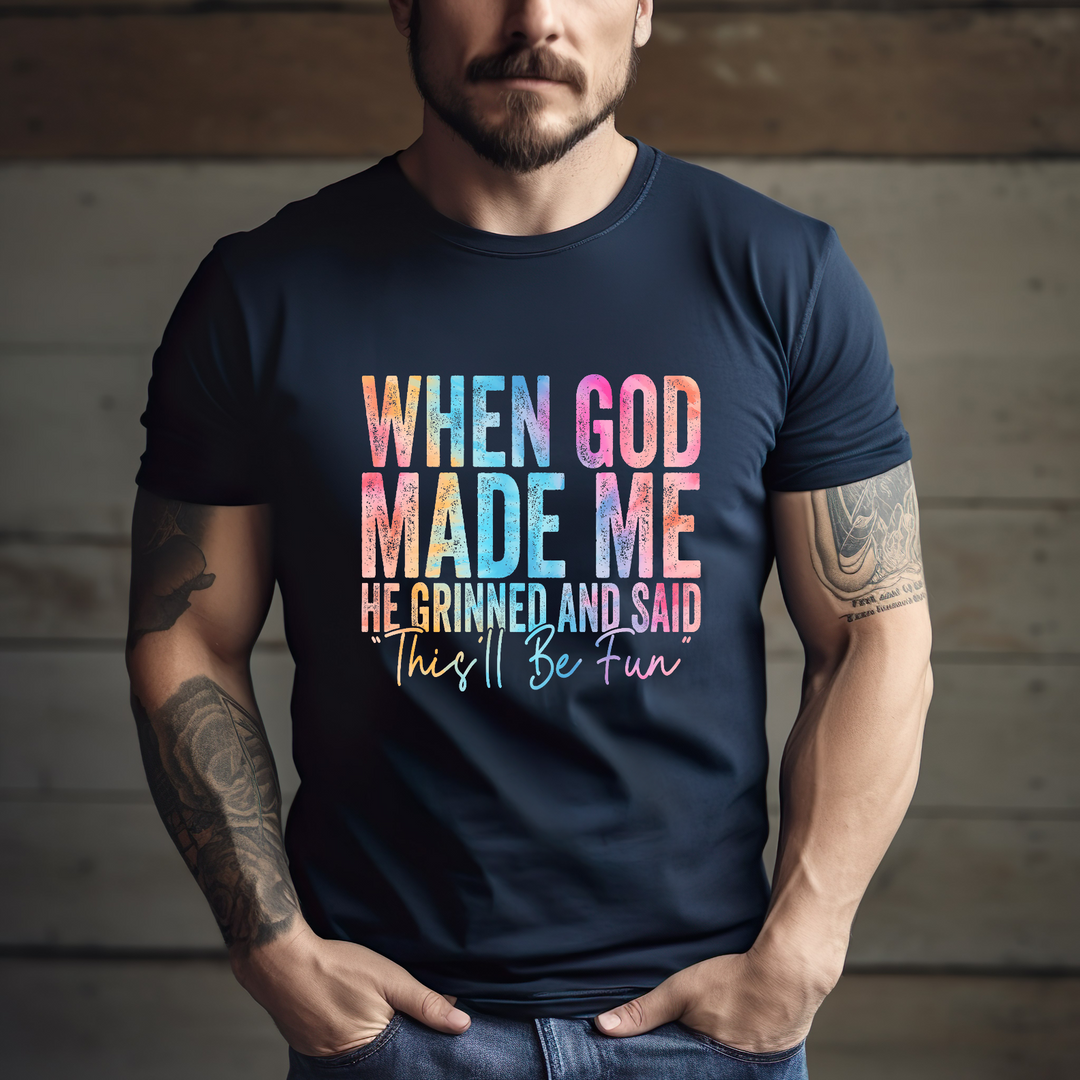 When God Made Me DTF Print